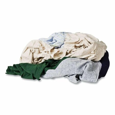 HOMECARE PRODUCTS Reclaimed Color T-Shirt Rags, Assorted, 125PK HO3743648